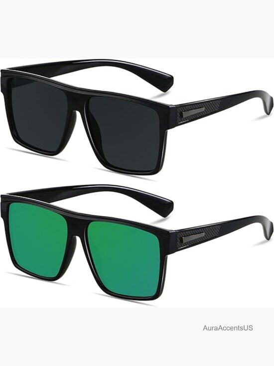 Polarized Oversized Square Sunglasses UV Protection Flat Top Driving Shades main image 5
